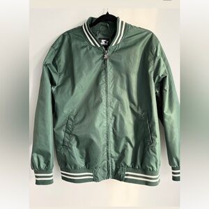 Starter Black Label Green Bomber Jacket XL – Classic Varsity Zip Jacket